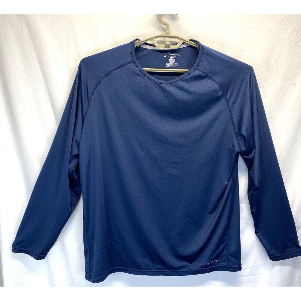 Sheex Unisex Tagged L Moisture Wicking Long Sleeve Blue Tee Pajama Top Stretch